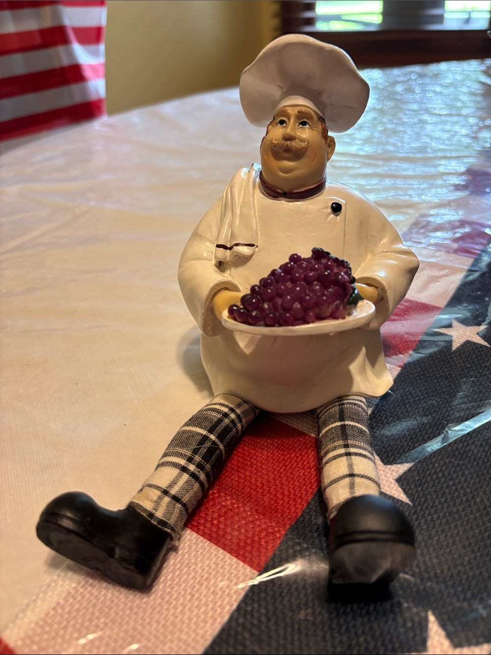 Chef Figurine Decorative Accent - White & Purple